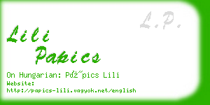 lili papics business card